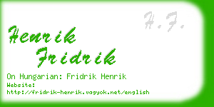 henrik fridrik business card